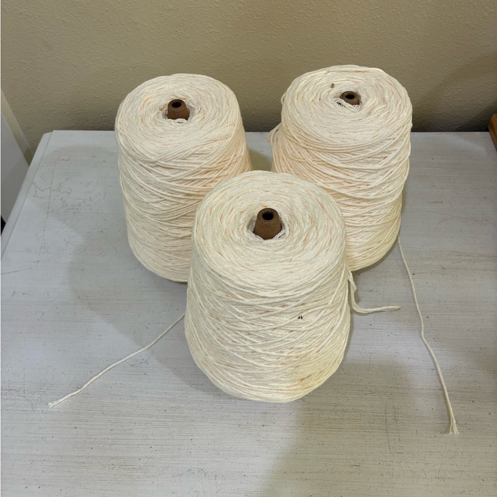 Lily Cream Yarn Cones for Fiber Arts